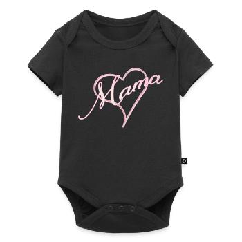 Maman avec coeur fille rose - Body à manches courtes Premium Bébé - noir - Devant