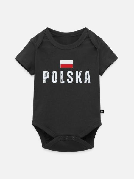 Polnische Flagge, Polnischer Stolz - Baby Premium Kurzarmbody - Schwarz