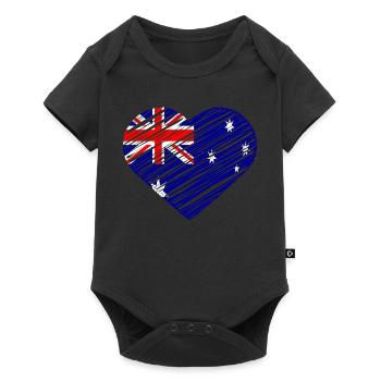 Australian Flag Heart Design - Baby Premium short-sleeve bodysuit - black - Front