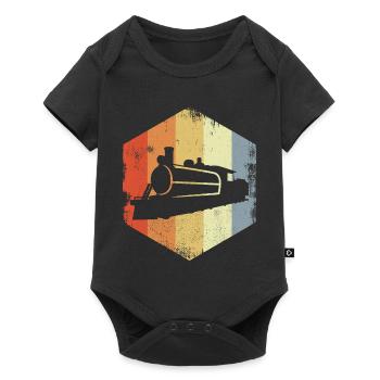 Retro Steam Locomotive - Baby Premium short-sleeve bodysuit - black - Front