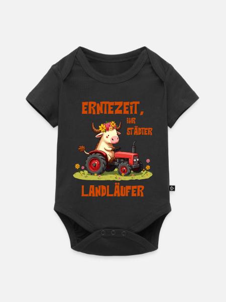 Erntezeit Landläufer - Baby Premium Kurzarmbody - Schwarz