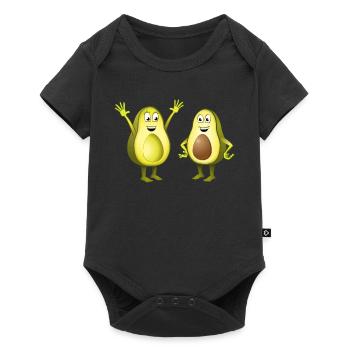 Image de deux avocats joyeux - Body à manches courtes Premium Bébé - noir - Devant