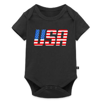 Drapeau américain des étoiles et bandes - Body à manches courtes Premium Bébé - noir - Devant