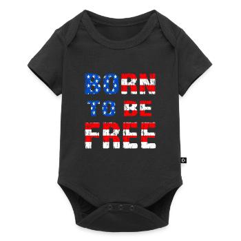Born To Be Free flag of United States - Baby Premium short-sleeve bodysuit - black - Front