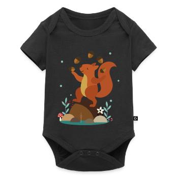 Juggling Squirrel – Funny Forest Scene - Baby Premium short-sleeve bodysuit - black - Front