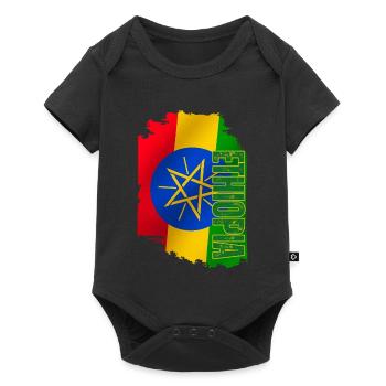Ethiopia Flag Vertical, I Love Ethiopia - Baby Premium short-sleeve bodysuit - black - Front
