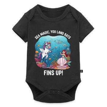 Magie de la mer avec Licorne - Body à manches courtes Premium Bébé - noir - Devant