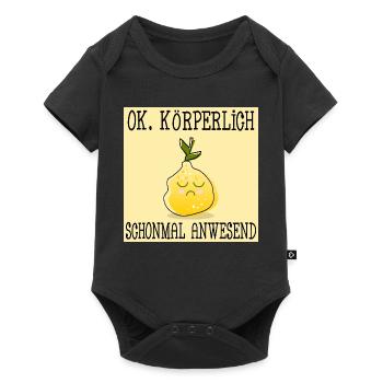 STIMMUNG ZITRONE - KÖRPERLICHE ANWESENHEIT - Baby Premium Kurzarmbody - Schwarz - Vorne