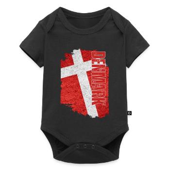 Vertical Denmark Flag, I Love Denmark - Baby Premium short-sleeve bodysuit - black - Front