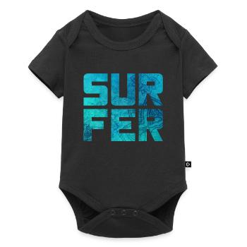 Surfer Mandala Pattern Surfing Camping Sports Water - Baby Premium short-sleeve bodysuit - black - Front