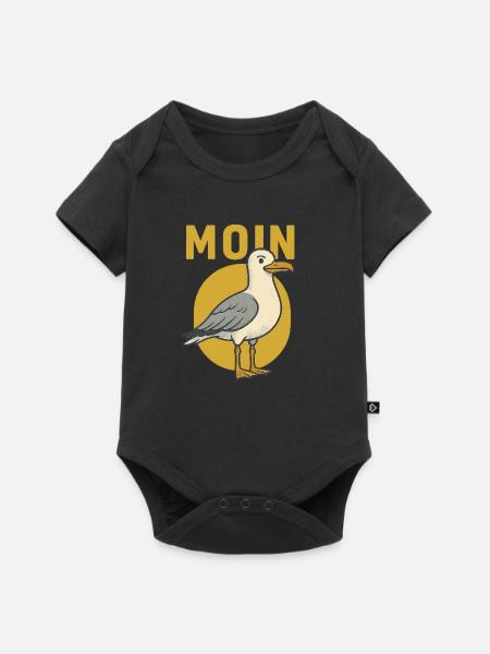 Moin Möwe - Baby Premium Kurzarmbody - Schwarz