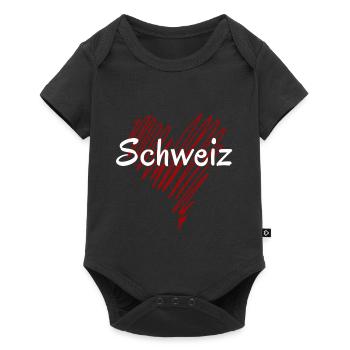 J’aime la Suisse, fière Suisse - Body à manches courtes Premium Bébé - noir - Devant