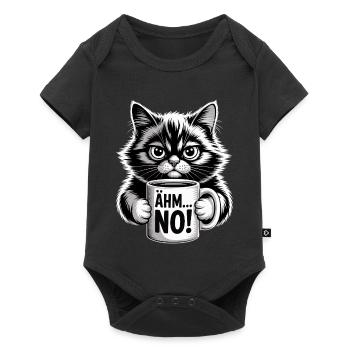 Um... No! Cat With Coffee Humor - Baby Premium short-sleeve bodysuit - black - Front