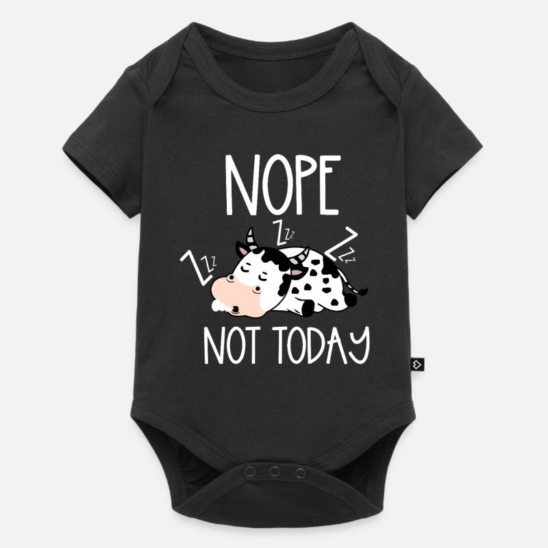 Non, pas aujourd’hui, vache - Body à manches courtes Premium Bébé - noir