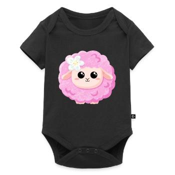 Cute Pink Sheep - Baby Premium short-sleeve bodysuit - black - Front
