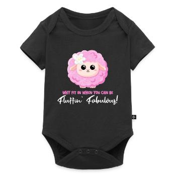 Pink sheep with a positive saying - Be fantastic! - Baby Premium short-sleeve bodysuit - black - Front