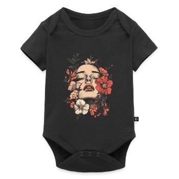 Woman Head Flowers International Women's Day Creative Abstract - Baby Premium short-sleeve bodysuit - black - Front