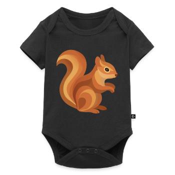 Squirrel – Playful forest animal in warm tones - Baby Premium short-sleeve bodysuit - black - Front