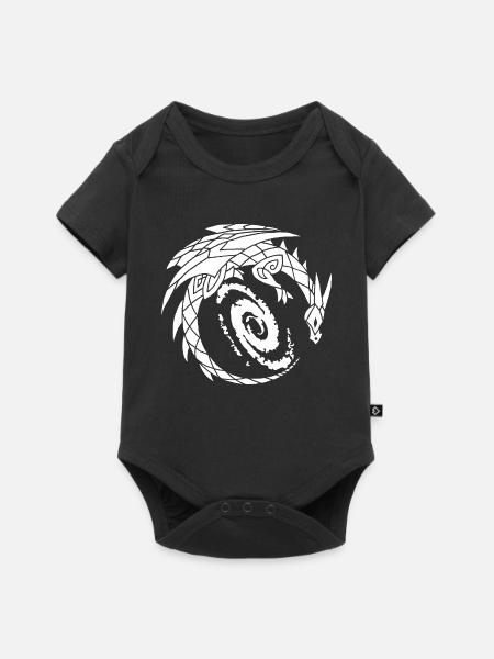 Drache und Galaxie - Baby Premium Kurzarmbody - Schwarz