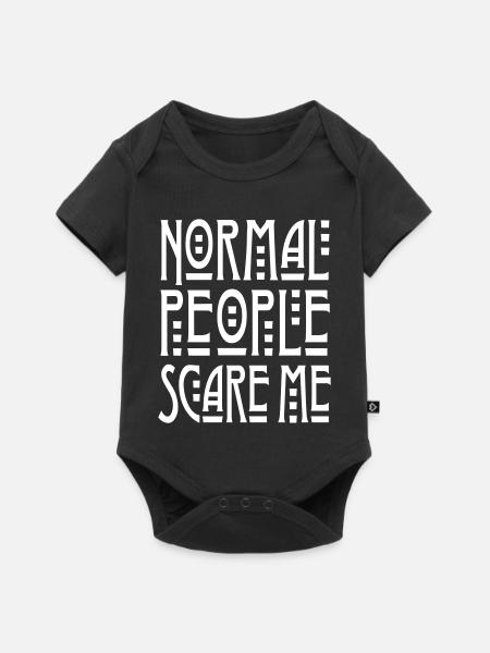 Normal People Scare Me - Baby Premium Kurzarmbody - Schwarz