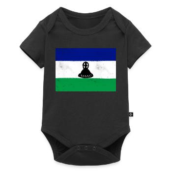 Flagge von Lesotho - Baby Premium Kurzarmbody - Schwarz - Vorne