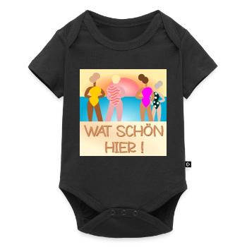 FRAUEN STRAND SONNENUNTERGANG - Baby Premium Kurzarmbody - Schwarz - Vorne