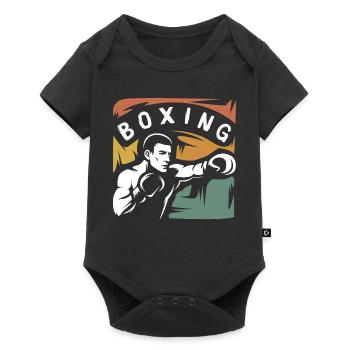 Vintage Boxing Fighter – Retro Box-Design - Baby Premium Kurzarmbody - Schwarz - Vorne