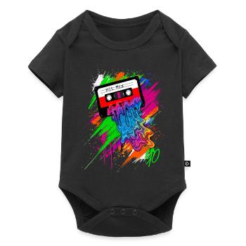 The 90s Sound - Graffiti Cassette Colorful Neon - Baby Premium short-sleeve bodysuit - black - Front