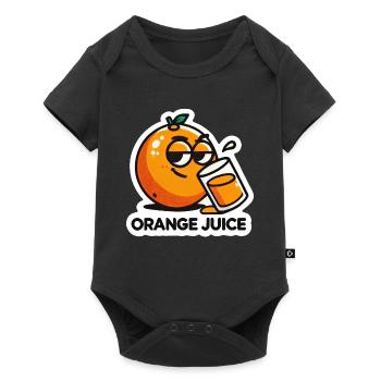 « Jus d’orange » Boisson aux agrumes de dessin animé amusant - Body à manches courtes Premium Bébé - noir - Devant