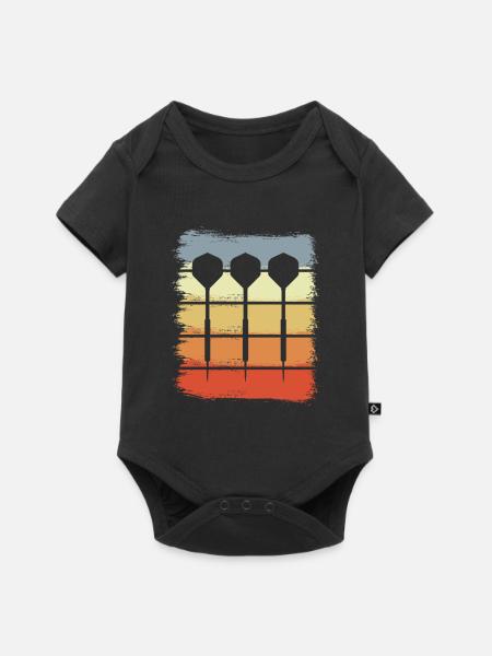 Retro Dartpfeile - Baby Premium Kurzarmbody - Schwarz
