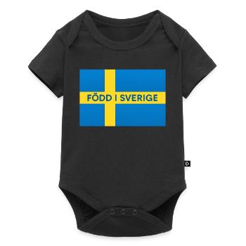 Drapeau suédois – Né en Suède - Body à manches courtes Premium Bébé - noir - Devant