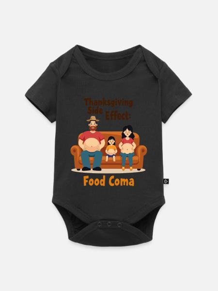 Thanksgiving Food Coma - Baby Premium Kurzarmbody - Schwarz