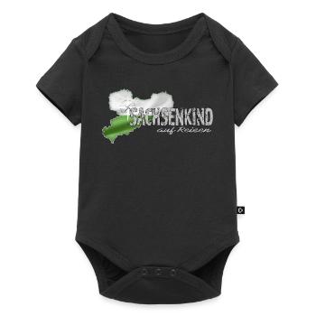 Sachsenkind auf Reisen - Sachsen - Dialekt Urlaub - Baby Premium Kurzarmbody - Schwarz - Vorne