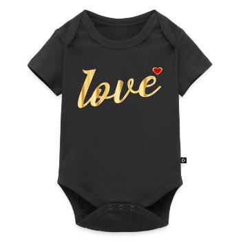 LOVE HEART MESSAGE - Baby Premium short-sleeve bodysuit - black - Front