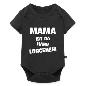 MAMA IST DA KANN LOSGEHEN lustiges mutter - Baby Premium Kurzarmbody - Schwarz - Vorne
