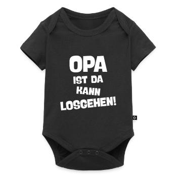 OPA IST DA KANN LOSGEHEN Cooler Großvater Spruch - Baby Premium Kurzarmbody - Schwarz - Vorne