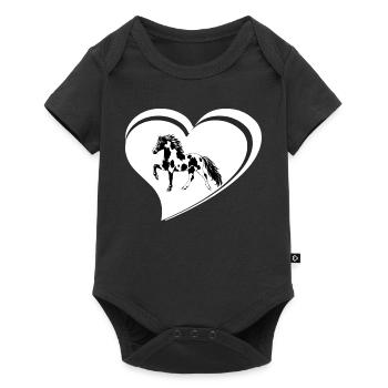 Noble escargot de cheval islandais à Tölt dames filles - Body à manches courtes Premium Bébé - noir - Devant