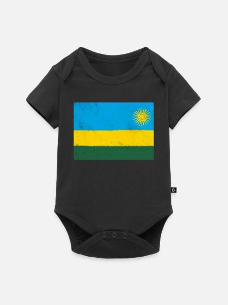 Flagge von Ruanda - Baby Premium Kurzarmbody - Schwarz