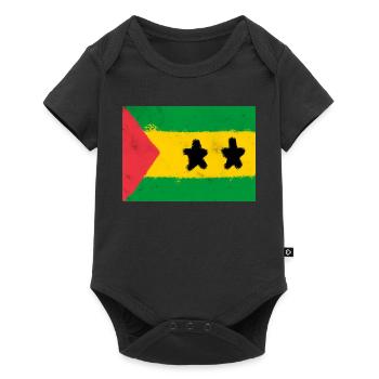 Drapeau de São Tomé-et-Príncipe - Body à manches courtes Premium Bébé - noir - Devant