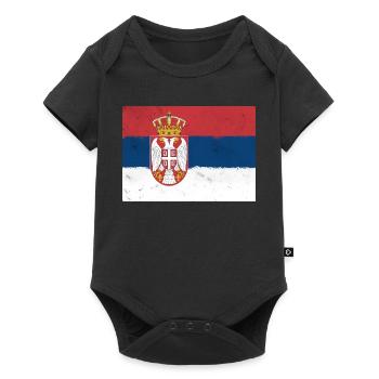 Drapeau de la Serbie - Body à manches courtes Premium Bébé - noir - Devant