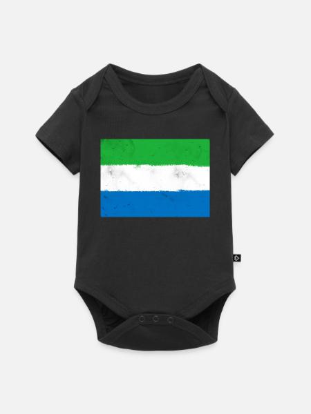 Flagge von Sierra Leone - Baby Premium Kurzarmbody - Schwarz