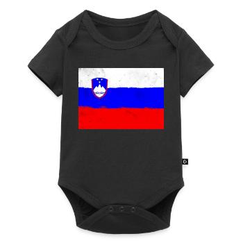 Drapeau de la Slovénie - Body à manches courtes Premium Bébé - noir - Devant