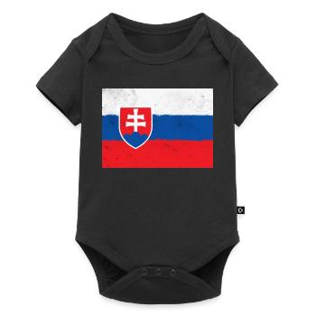 Drapeau de la Slovaquie - Body à manches courtes Premium Bébé - noir - Devant