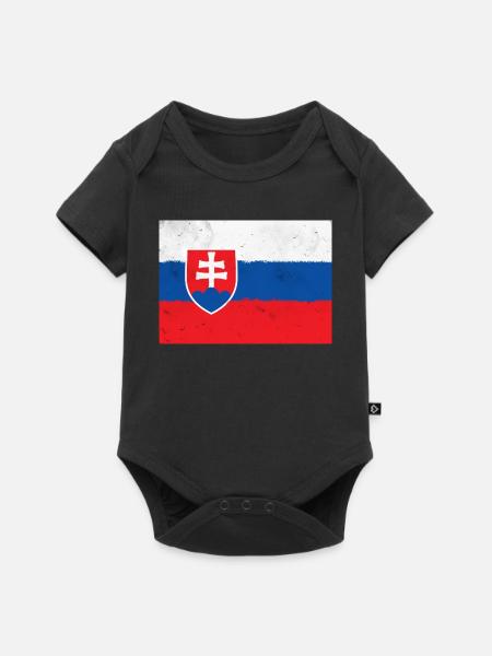 Flagge der Slowakei - Baby Premium Kurzarmbody - Schwarz