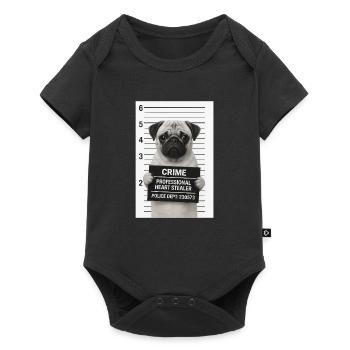 Criminal pug - Baby Premium short-sleeve bodysuit - black - Front