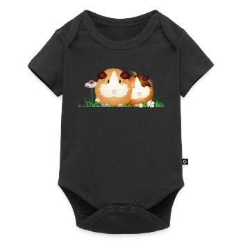 Two guinea pigs in the meadow – harmony - Baby Premium short-sleeve bodysuit - black - Front