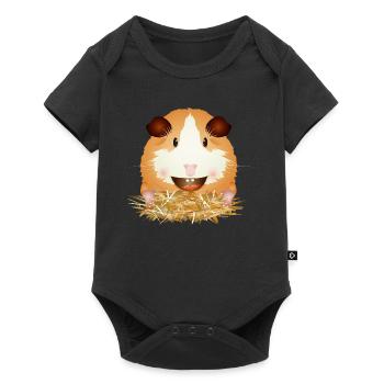 Laughing guinea pig in straw – good mood - Baby Premium short-sleeve bodysuit - black - Front