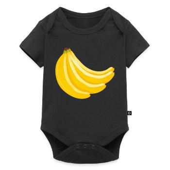 Four yellow bananas in a bunch for fans of food art - Baby Premium short-sleeve bodysuit - black - Front