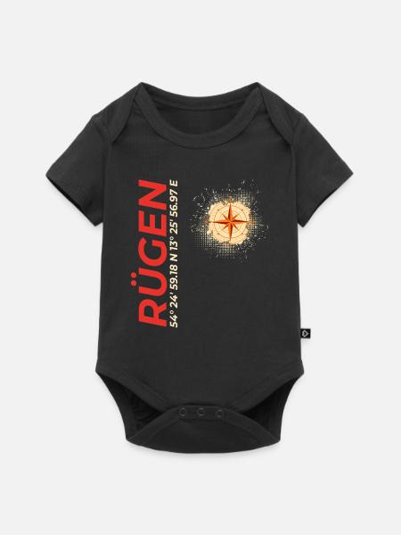 Rügen - Baby Premium Kurzarmbody - Schwarz