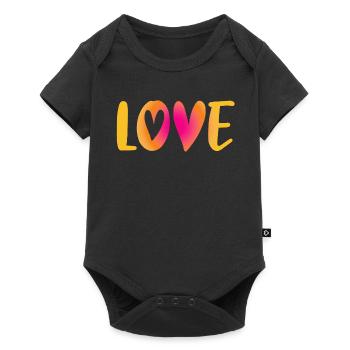 Love Heart Love Wedding Handwriting Wedding Wedding Wedding - Baby Premium short-sleeve bodysuit - black - Front